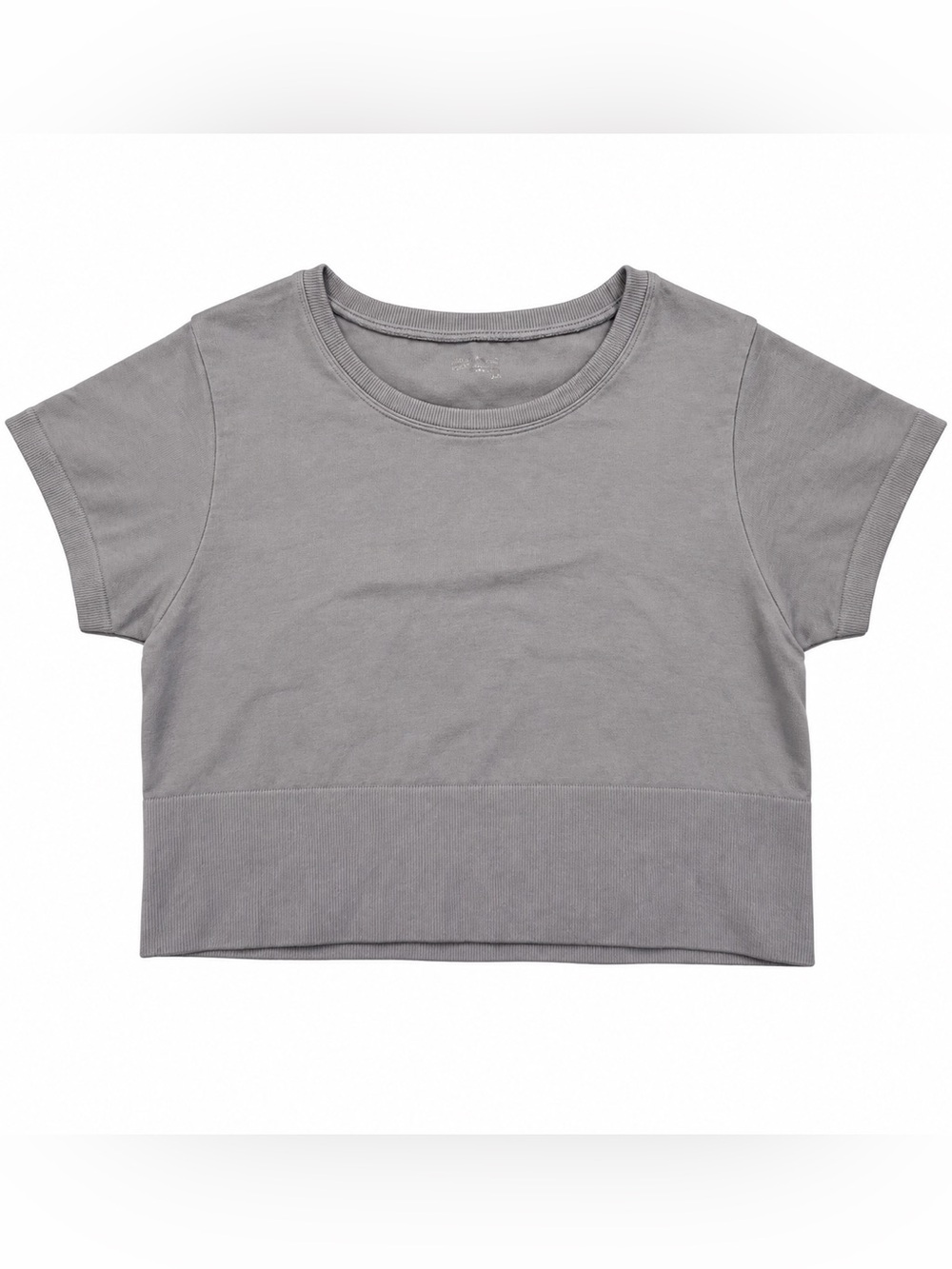 OFFLINE by Aerie Seamless Cropped Short Sleeve Top Blue Gray L
